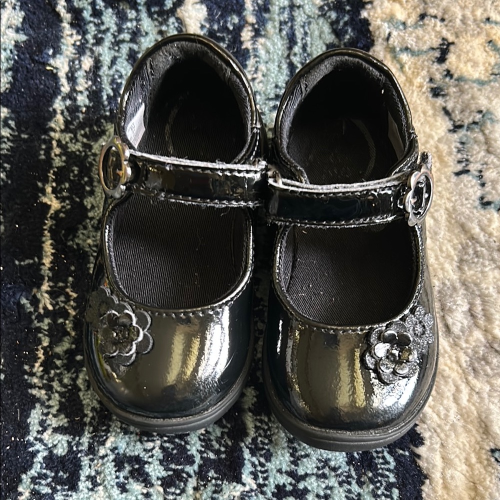 Stride Rite Holly Black Patent Leather Mary Jane Kids Shoes